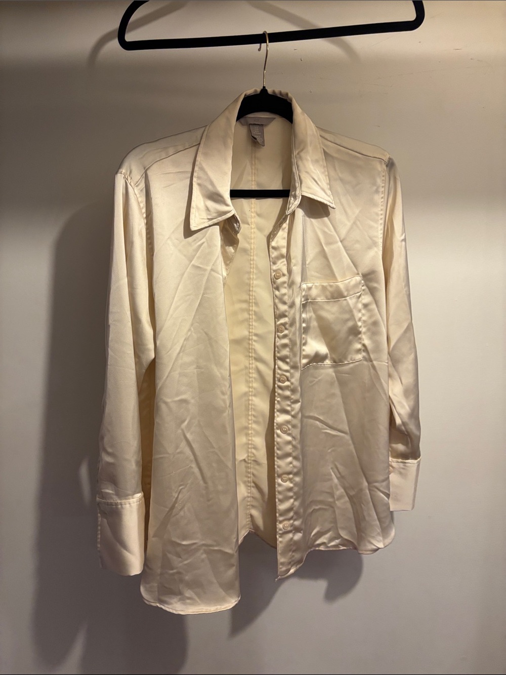 H&M Cream Men's Long-Sleeve Dress Shirt
